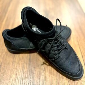 Rock & Republic Lace Up Black Denim Jean Casual Shoes size 8.5